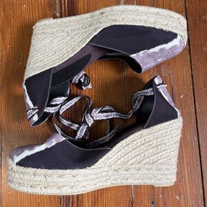 Altuzarra Castaner Carina Espadrille Tie Dye Tie Up Wedges Womens 40 Purple